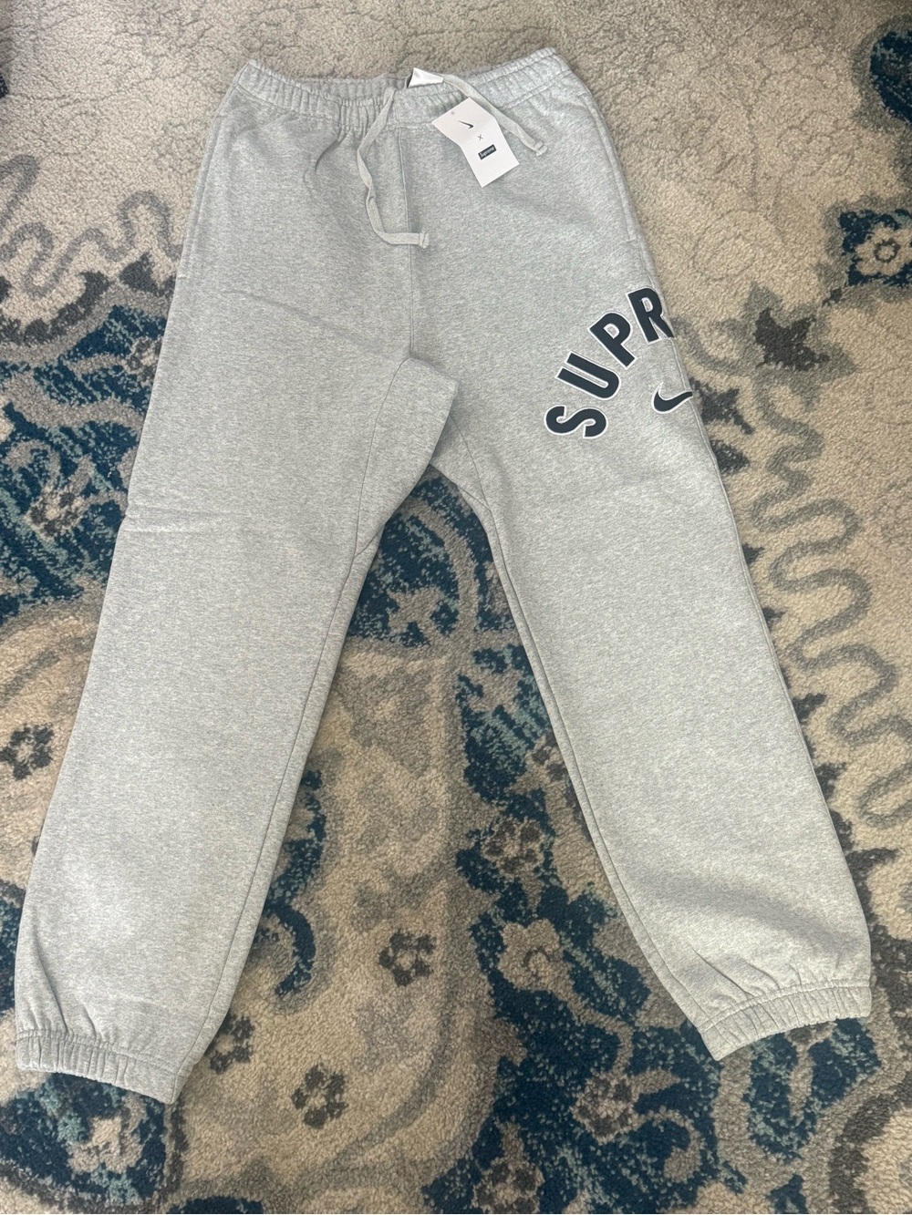Grey Nike x Supreme Cuffed Sweatpants
